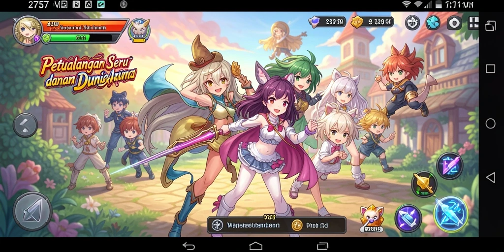 Gameplay Anime yang penuh aksi dan petualangan seru.