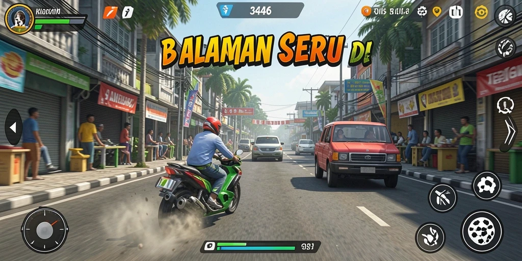 Tampilan gameplay menegangkan dari game Racing 3446.