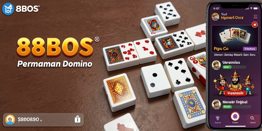 Tampilan gameplay Domino yang seru dan interaktif di 88BOS.