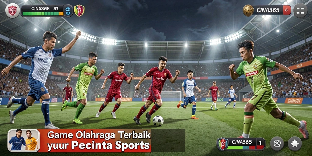 Tampilan gameplay menarik dalam CINA365 yang menunjukkan aksi olahraga.