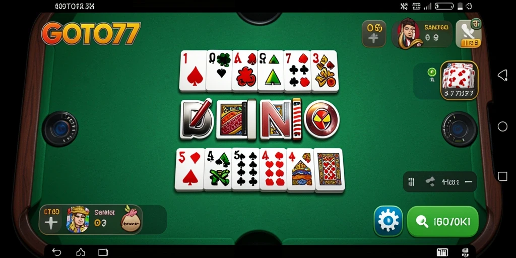 Screenshot GOTO77 menampilkan gameplay Domino yang seru dan interaktif.