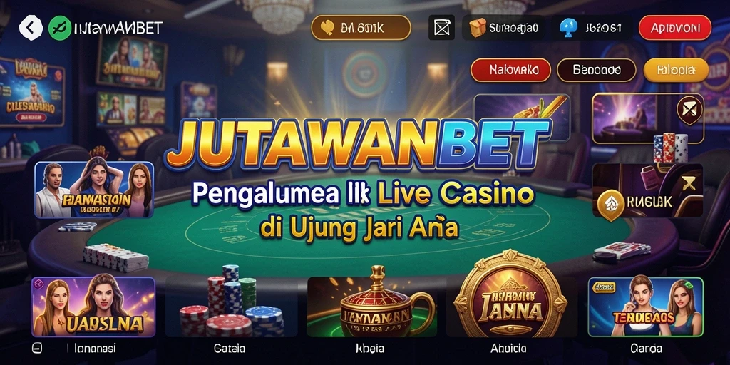Screenshot gameplay JUTAWANBET menampilkan dealer profesional dan suasana kasino langsung.