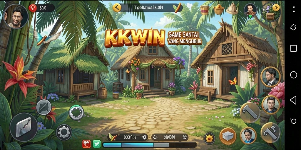 Tampilan gameplay KKWIN yang ceria dan menghibur.