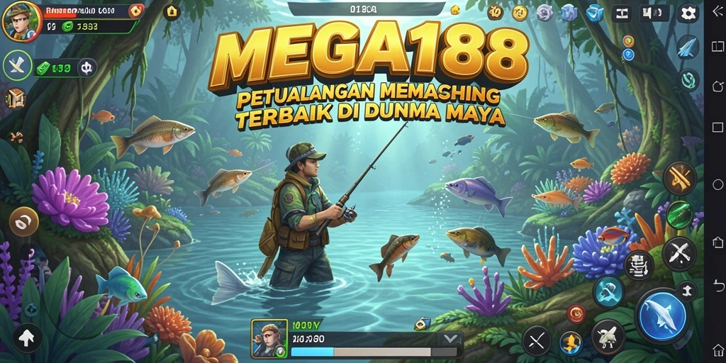Tampilan gameplay menarik dari MEGA188 saat pemain memancing.