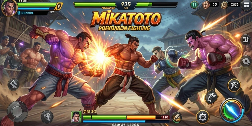 Gameplay MIKATOTO dengan aksi pertarungan yang seru.