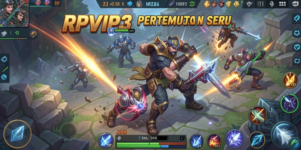 Gameplay menarik RPVIP3 dalam aksi pertempuran MOBA.