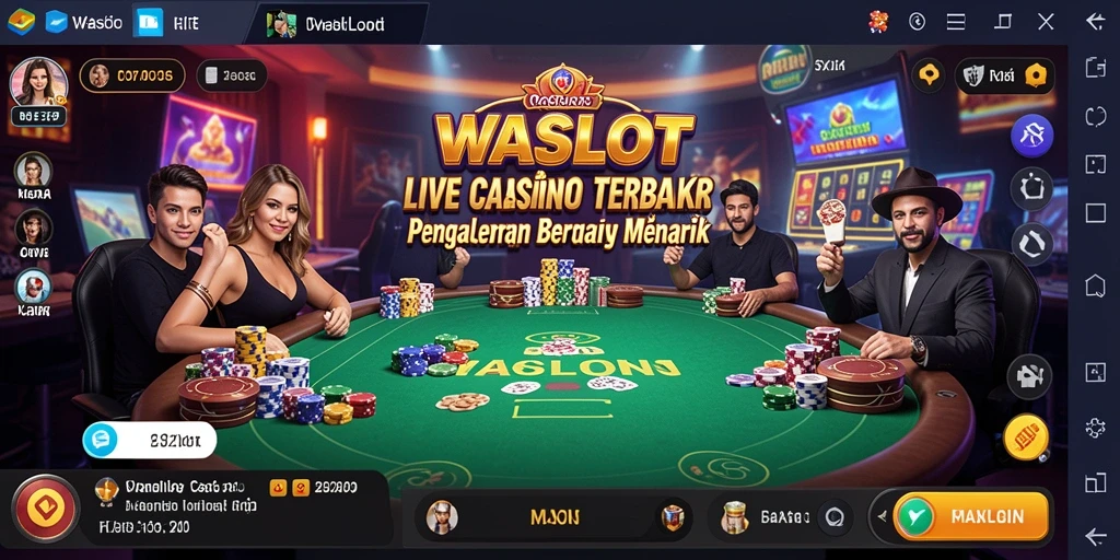 Screenshot WASLOT menampilkan suasana Live Casino yang mendebarkan dan dealer langsung.