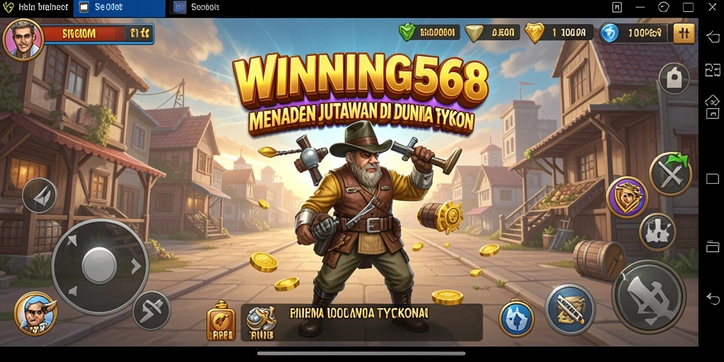 Screenshot gameplay WINNING568 menunjukkan keseruan membangun bisnis Tycoon.
